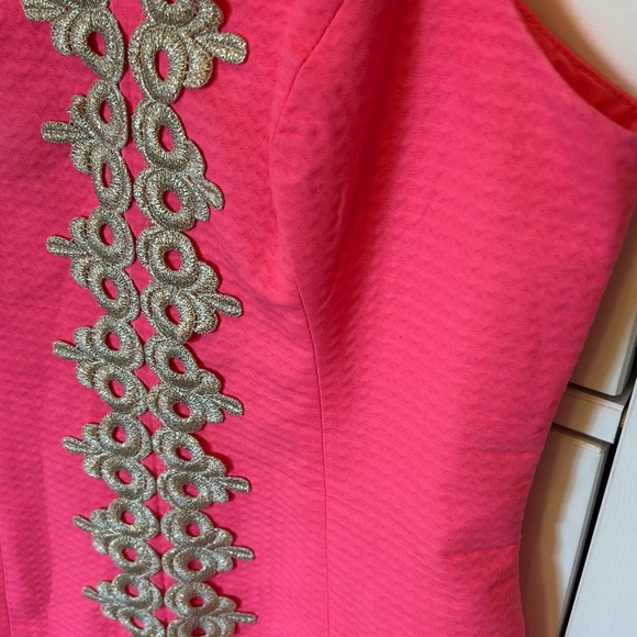 Lilly Pulitzer women’s size 2 strappy hot pink and gold sundress - Picture 3 of 10
